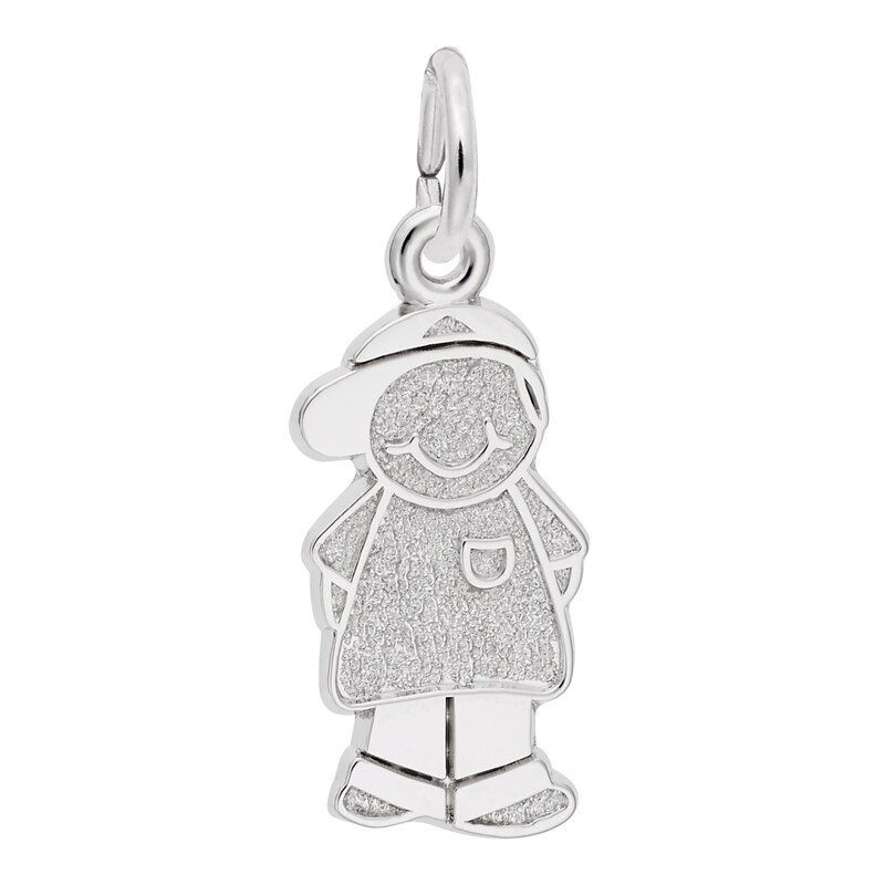 Main Image 1 of Rembrandt Charms® Child with Baseball Hat in Sterling Silver