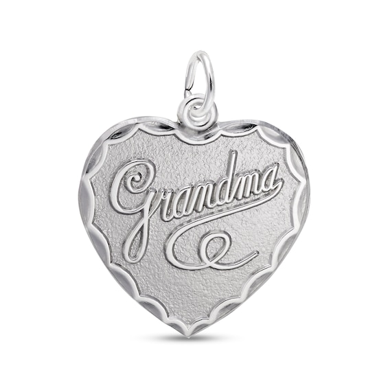 Rembrandt CharmsÂ® "Grandma" Heart Disc in Sterling Silver