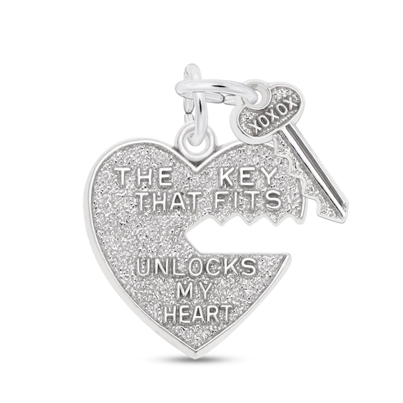 Rembrandt CharmsÂ® Key Outline Heart in Sterling Silver