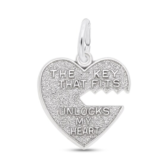 Rembrandt CharmsÂ® Key Outline Heart in Sterling Silver