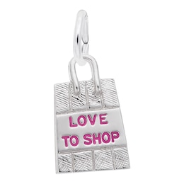 Rembrandt Charms® &quot;LOVE TO SHOP&quot; Shopping Bag in Sterling Silver