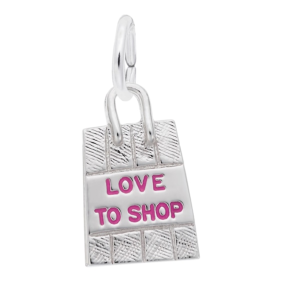 Rembrandt CharmsÂ® "Love TO Shop" Shopping Bag in Sterling Silver