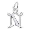 Thumbnail Image 1 of Rembrandt Charms® Cursive "N" Initial in Sterling Silver