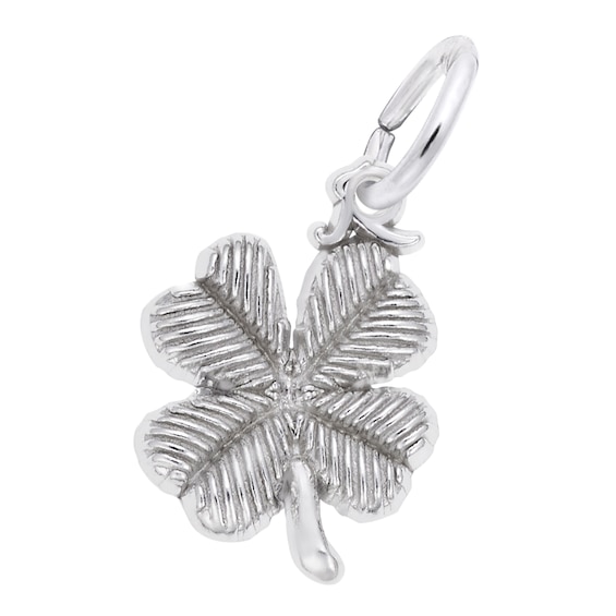 Rembrandt CharmsÂ® Textured Four Leaf Clover in Sterling Silver