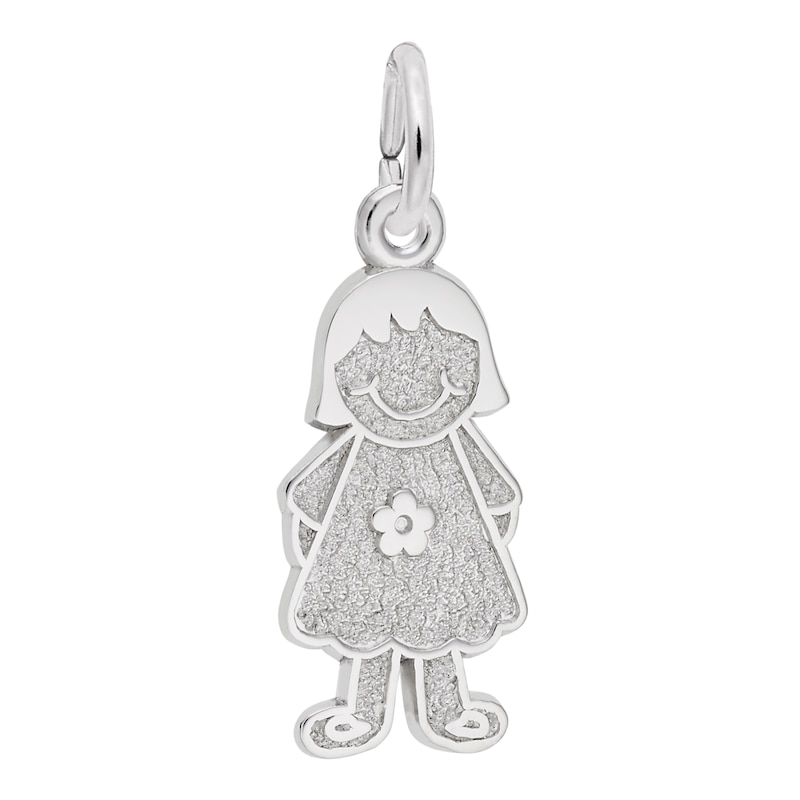 Main Image 1 of Rembrandt Charms® Child with Floral Dress in Sterling Silver