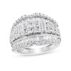 Thumbnail Image 1 of 2 CT. T.W. Quad Diamond Contour Edge Ring in Sterling Silver