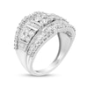 Thumbnail Image 2 of 2 CT. T.W. Quad Diamond Contour Edge Ring in Sterling Silver