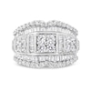 Thumbnail Image 3 of 2 CT. T.W. Quad Diamond Contour Edge Ring in Sterling Silver