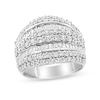 Thumbnail Image 1 of 2 CT. T.W. Baguette and Round Diamond Edge Multi-Row Ring in Sterling Silver