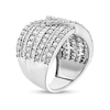 Thumbnail Image 2 of 2-3/8 CT. T.W. Baguette and Round Diamond Multi-Row Overlay Ring in Sterling Silver