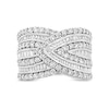 Thumbnail Image 3 of 2-3/8 CT. T.W. Baguette and Round Diamond Multi-Row Overlay Ring in Sterling Silver