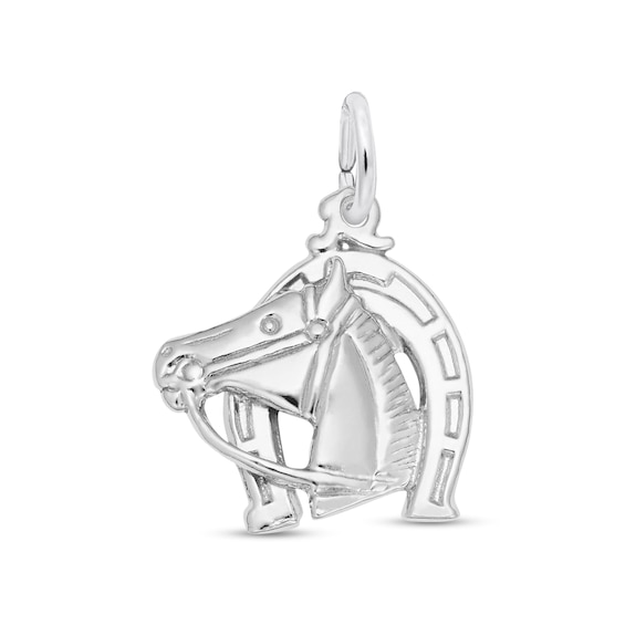 Rembrandt CharmsÂ® Horse Head with Horseshoe in Sterling Silver