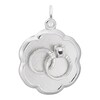 Thumbnail Image 1 of Rembrandt Charms® Wedding Rings Scalloped Disc in Sterling Silver