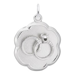 Rembrandt Charms® Wedding Rings Scalloped Disc in Sterling Silver