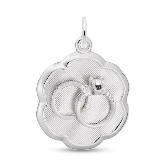 Rembrandt Charms® Wedding Rings Scalloped Disc in Sterling Silver