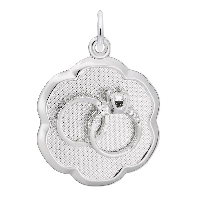 Main Image 1 of Rembrandt Charms® Wedding Rings Scalloped Disc in Sterling Silver