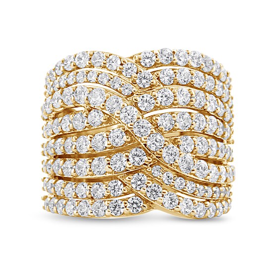 3 CT. T.w. Diamond Multi-Row Overlay Ring in 10K Gold