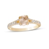 Thumbnail Image 1 of 1-1/4 CT. T.W. Rough-Cut Champagne and White Diamond Split Shank Engagement Ring in 14K Gold