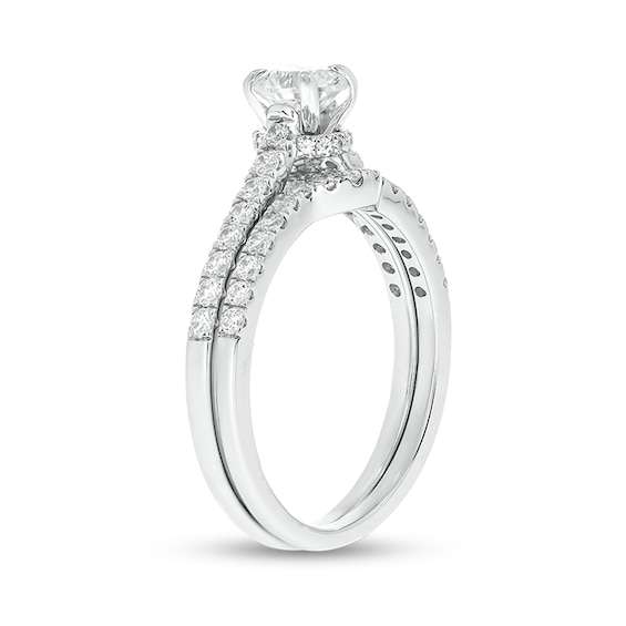 1 CT. T.w. Diamond Bridal Set in 14K White Gold (I/I2)