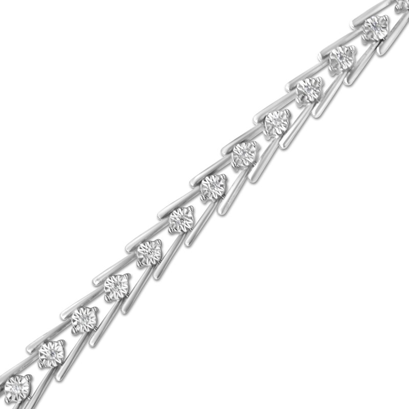 1/4 CT. T.W. Diamond Split Row Line Bracelet in Sterling Silver - 7.25"