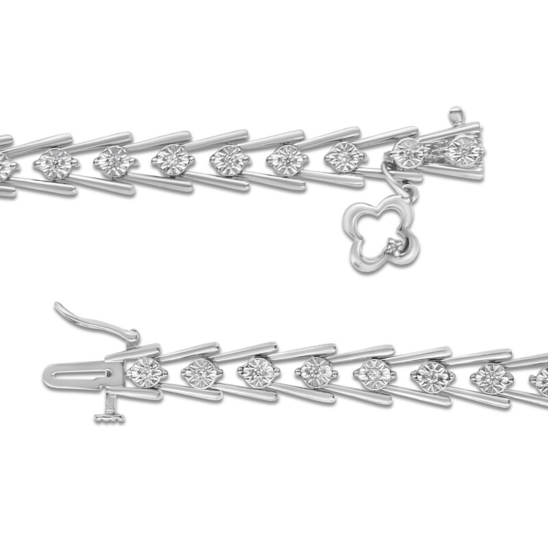 1/4 CT. T.W. Diamond Split Row Line Bracelet in Sterling Silver - 7.25"