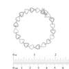 Thumbnail Image 2 of 1/2 CT. T.W. Diamond Alternating Hearts Bracelet in Sterling Silver - 7.25"