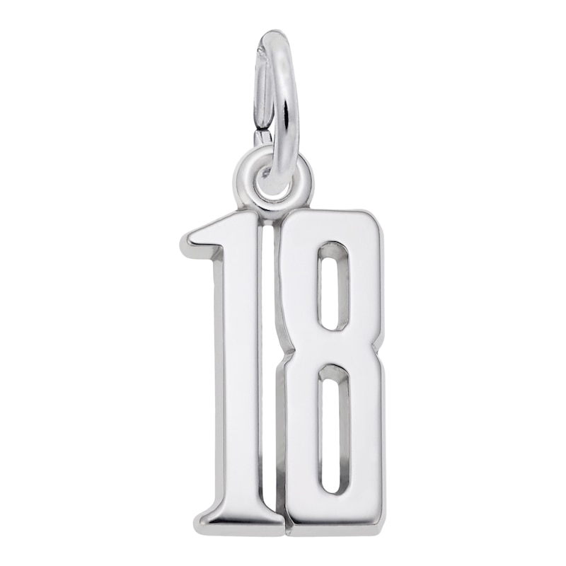 Main Image 1 of Rembrandt Charms® Number "18" in Sterling Silver