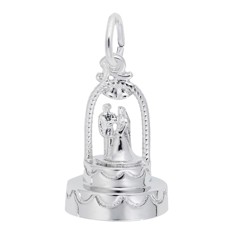 Main Image 1 of Rembrandt Charms® Wedding Cake Topper in Sterling Silver