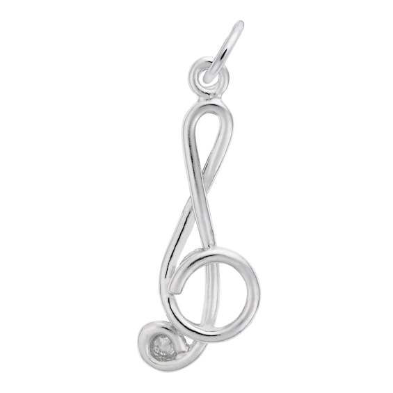 Rembrandt CharmsÂ® Abstract Treble Clef in Sterling Silver