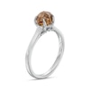 Thumbnail Image 3 of 2 CT. T.W. Rough-Cut Champagne and White Diamond Solitaire Engagement Ring in 14K White Gold