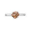 Thumbnail Image 4 of 2 CT. T.W. Rough-Cut Champagne and White Diamond Solitaire Engagement Ring in 14K White Gold