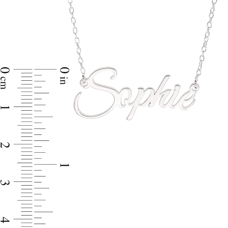 Free-Hand Script Name Necklace in Sterling Silver (1 Line)