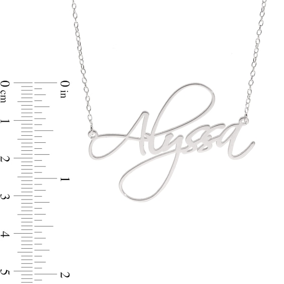 Cursive Script Name Necklace in Sterling Silver (1 Line)