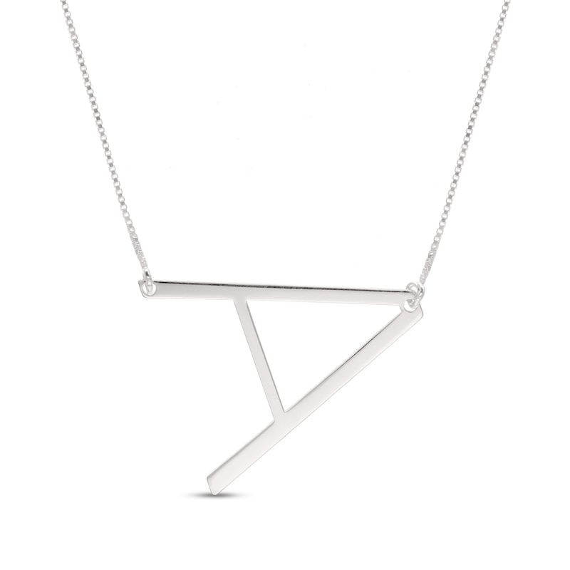 Silver Initial Necklace - Letter Necklace