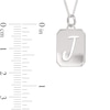Thumbnail Image 4 of Uppercase Initial Cut-Out Octagonal Dog Tag Pendant in Sterling Silver (1 Letter)