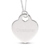 Thumbnail Image 2 of Mother's Engravable Birth Stats Heart Disc Pendant in Sterling Silver (1 Date and 1-4 Lines)