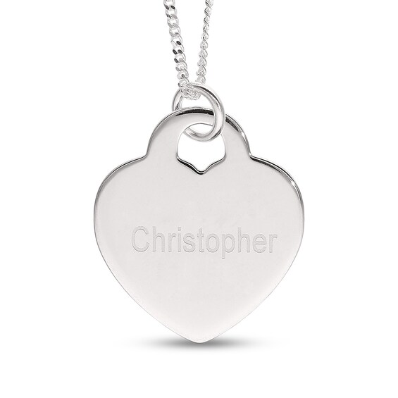 Mother's Engravable Birth Stats Heart Disc Pendant in Sterling Silver (1 Date and 1-4 Lines)