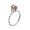 Thumbnail Image 3 of 1-1/2 CT. T.W. Rough-Cut Champagne and White Diamond Collar Engagement Ring in 14K White Gold