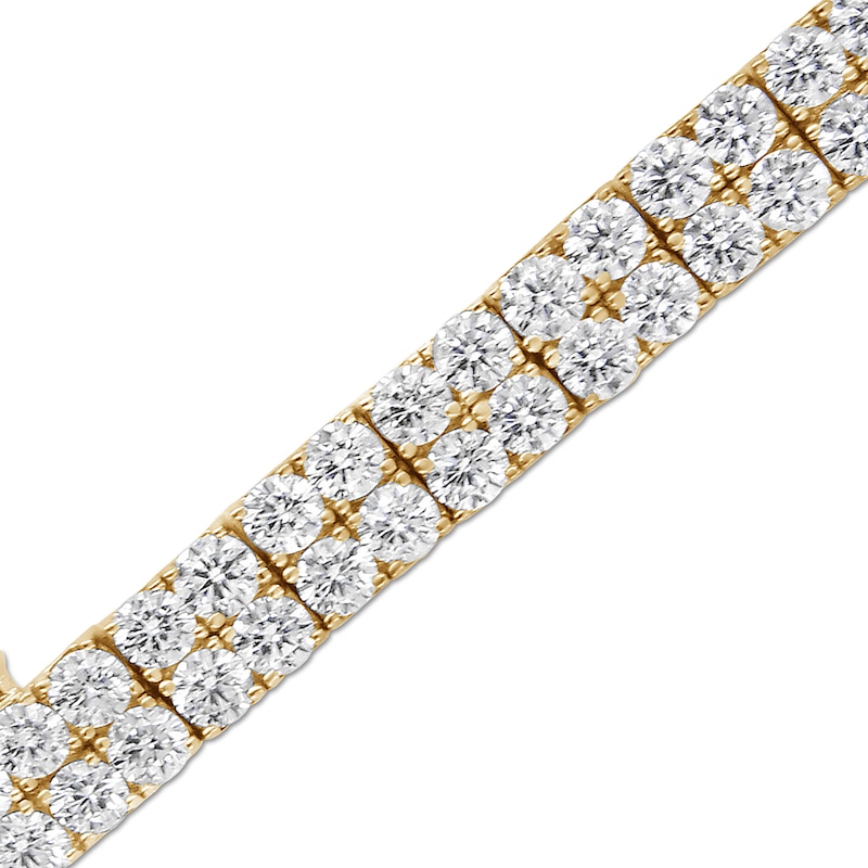 Main Image 1 of 10 CT. T.W. Diamond Double Row Line Bracelet in 14K Gold - 7.25"