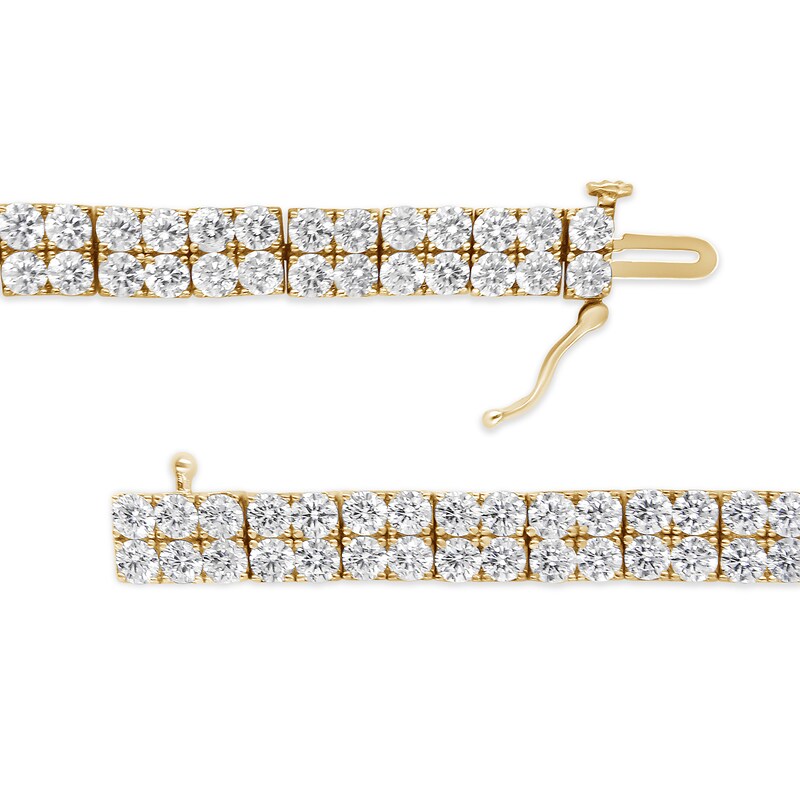 Main Image 2 of 10 CT. T.W. Diamond Double Row Line Bracelet in 14K Gold - 7.25"