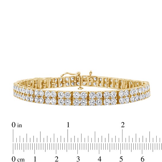 10 CT. T.w. Diamond Double Row Line Bracelet in 14K Gold - 7.25"