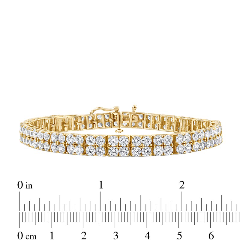 Main Image 3 of 10 CT. T.W. Diamond Double Row Line Bracelet in 14K Gold - 7.25"