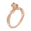 Thumbnail Image 2 of 1-1/4 CT. T.W. Rough-Cut Champagne and White Diamond Twist Shank Engagement Ring in 14K Rose Gold