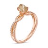 Thumbnail Image 3 of 1-1/4 CT. T.W. Rough-Cut Champagne and White Diamond Twist Shank Engagement Ring in 14K Rose Gold