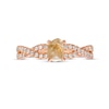 Thumbnail Image 3 of 1-1/4 CT. T.W. Rough-Cut Champagne and White Diamond Twist Shank Engagement Ring in 14K Rose Gold