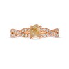 Thumbnail Image 4 of 1-1/4 CT. T.W. Rough-Cut Champagne and White Diamond Twist Shank Engagement Ring in 14K Rose Gold