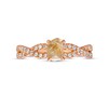 Thumbnail Image 3 of 1-1/4 CT. T.W. Rough-Cut Champagne and White Diamond Twist Shank Engagement Ring in 14K Rose Gold