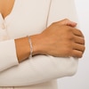Thumbnail Image 2 of 4.5mm Alternating Multi-Finish Paper Clip Link Chain Bracelet in Sterling Silver - 8"