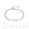 Thumbnail Image 4 of 4.5mm Alternating Multi-Finish Paper Clip Link Chain Bracelet in Sterling Silver - 8"