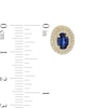 Thumbnail Image 3 of Oval Blue and White Lab-Created Sapphire Double Frame Pendant and Stud Earrings Set in 14K Gold Over Silver